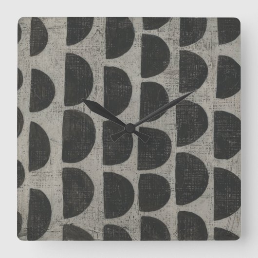 Stone - Halbkreise Quadratische Wanduhr (Vorderseite)