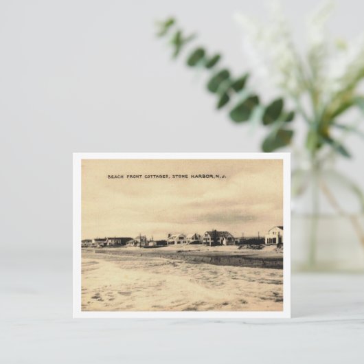 Stone Harbor NJ Hütten 1944 Postkarte (Stehend Vorderseite)