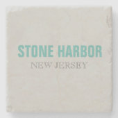 Stone Harbour New Jersey Beach Style Steinuntersetzer (Vorderseite)