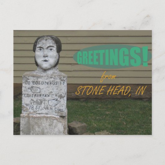 Stone Head, IN Postkarte (Vorderseite)