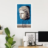 Stone Head Sculpture Matchbox Art Print, Cypriot Poster (Heimbüro)