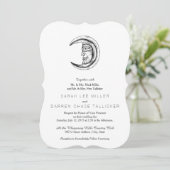 Stone Hilal Crescent Moon Black Einladung (Stehend Vorderseite)