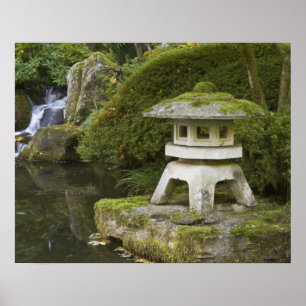 Stone lantern und Himmlische Wasserfälle Poster