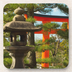 Stone Lantern und Torii Gate Getränkeuntersetzer