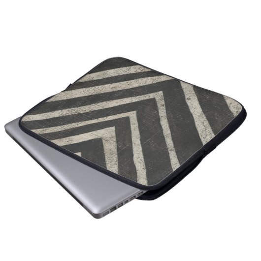 Stone - Linien Laptopschutzhülle (Vorne Knopf)