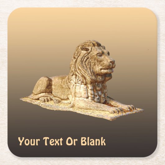 Stone Lion Rechteckiger Pappuntersetzer (Vorderseite)