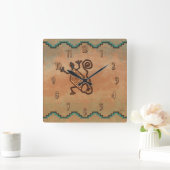 Stone Lizard Quadratische Wanduhr (Zuhause)