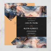 Stone Marble Agate Einladung (Vorne/Hinten)