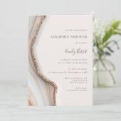 Stone Marble Agate Lingerie Dusche Einladung (Stehend Vorderseite)