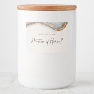 Stone Marble Agate Matron of Honorar Candle Label Lebensmitteletikett