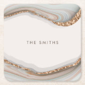 Stone Marble Agate Rechteckiger Pappuntersetzer (Vorderseite)