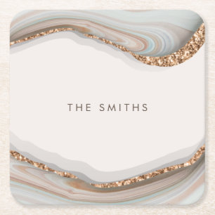 Stone Marble Agate Rechteckiger Pappuntersetzer