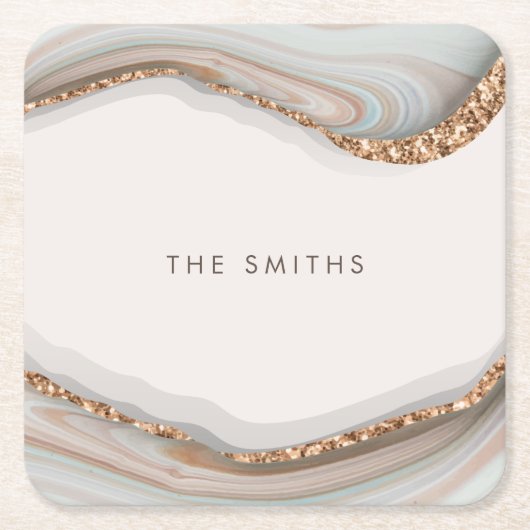 Stone Marble Agate Rechteckiger Pappuntersetzer (Vorderseite)