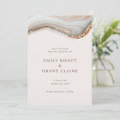 Stone Marble Agate Save the Date Einladung (Stehend Vorderseite)