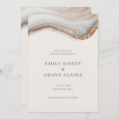 Stone Marble Agate Save the Date Einladung (Vorne/Hinten)