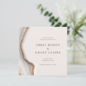 Stone Marble Agate Save the Date Square Einladung (Stehend Vorderseite)