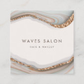 Stone Marble Agate Square Business Card Quadratische Visitenkarte (Vorderseite)