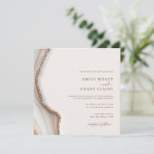 Stone Marble Agate Square Einladung zur Hochzeit (Stehend Vorderseite)