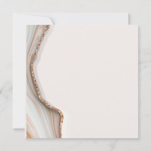 Stone Marble Agate Square Einladung zur Hochzeit (Rückseite)