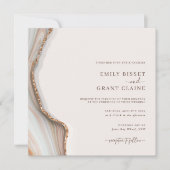 Stone Marble Agate Square Einladung zur Hochzeit (Vorderseite)