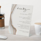 Stone Marble Agate Wedding Drinks Bar Menu Pedesta Sockelschild (In SItu)