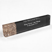 Stone Marble Look Monogram Beruflich Namensplakette