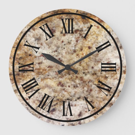 Stone Marble Look Roman Numberal Große Wanduhr (Vorderseite)