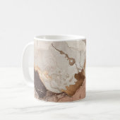 Stone Marble Print Beige and White Kaffeetasse (Vorderseite Links)