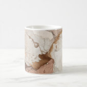 Stone Marble Print Beige and White Kaffeetasse (Mittel)