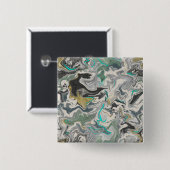 Stone Marbling with Turquoise Veins 2" Square Button (Vorne & Hinten)