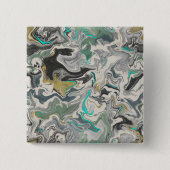 Stone Marbling with Turquoise Veins 2" Square Button (Vorderseite)