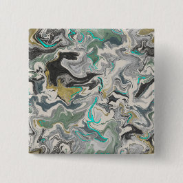Stone Marbling with Turquoise Veins 2" Square Button