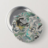 Stone Marbling with Turquoise Veins 3" Round Button (Vorne & Hinten)
