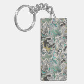 Stone Marbling with Turquoise Veins Acrylic Schlüsselanhänger (Vorderseite links)