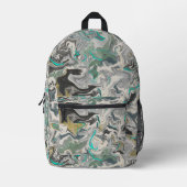 Stone Marbling with Turquoise Veins Bedruckter Rucksack (Vorderseite)