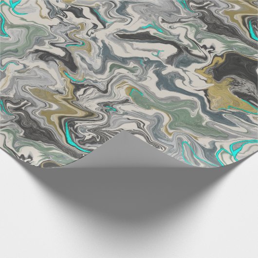 Stone Marbling with Turquoise Veins Geschenkpapier (Ecke)