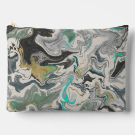 Stone Marbling with Turquoise Veins Large Zubehörtasche