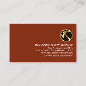 Stone Mason Brick Lay Bau Visitenkarte (Rückseite)