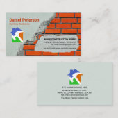 Stone Mason Brick Lay Construction Builder Visitenkarte (Vorne/Hinten)