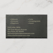 Stone Masonry Company Visitenkarte (Rückseite)