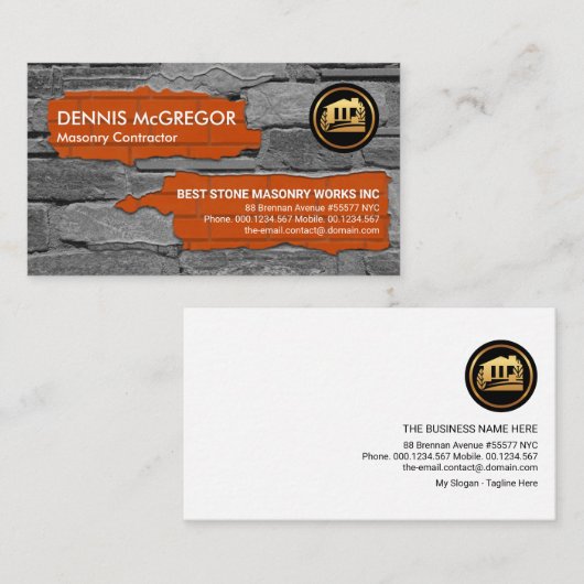 Stone Mauerwerk Brick Lay Builder Visitenkarte (Vorne/Hinten)