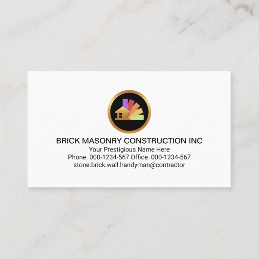 Stone Mauerwerk Brick Lay Constractor Visitenkarte (Rückseite)
