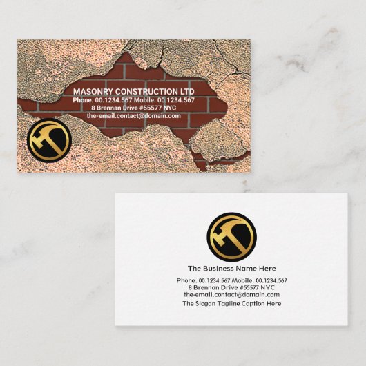 Stone Mauerwerk Brick Lay Zuhause Renovation Visitenkarte (Vorne/Hinten)