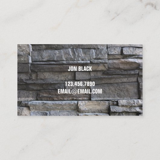Stone Mauerwerk Construction Business Card Visitenkarte (Rückseite)