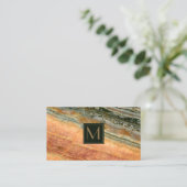 Stone Monogram Marble Orange ID332 Visitenkarte (Stehend Vorderseite)