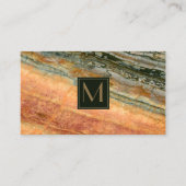 Stone Monogram Marble Orange ID332 Visitenkarte (Vorderseite)