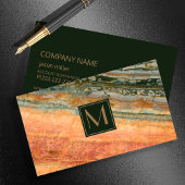 Stone Monogram Marble Orange ID332 Visitenkarte