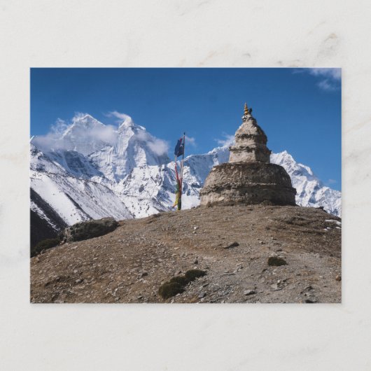 Stone Monument & Snowy Mountains (Himalaya) Postkarte (Vorderseite)