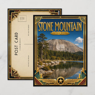 Stone Mountain Georgia Vintage Art Deco Golden Age Postkarte