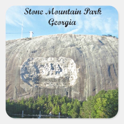 Stone Mountain Park, Georgia Quadratischer Aufkleber (Vorderseite)
